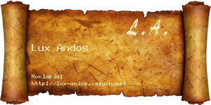 Lux Andos névjegykártya